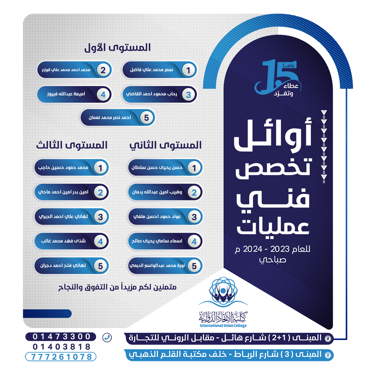 أوائل قسم صباحي